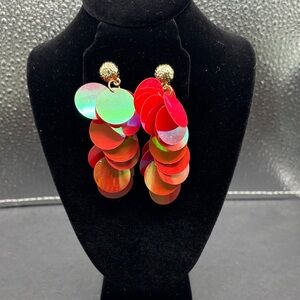 Elegant Pink Disc Earrings